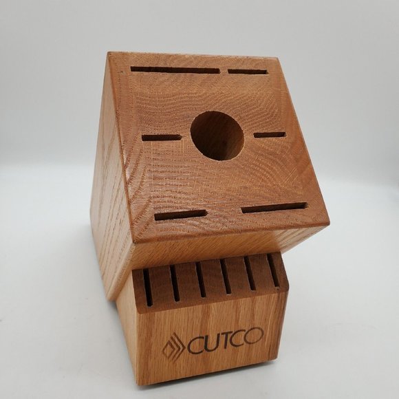 Cutco Kitchen Cutco Galley 3 Slot Knife Block Golden Oak Wooden